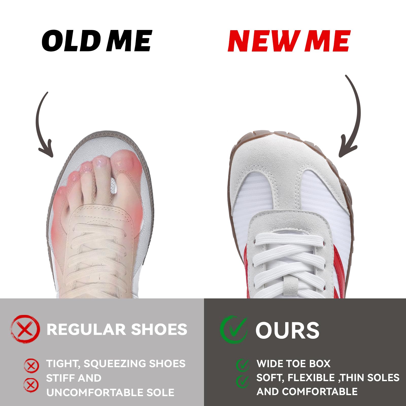Barefoot Shoes Women Men - Wide Toe Box Sneakers Women Casual Tennis Shoe | Zero Drop Minimalist Trainers Hiking Walking Shoes | Lightweight Breathable Non-Slip Comfortable Fashion Sneakers Footwear — view 5