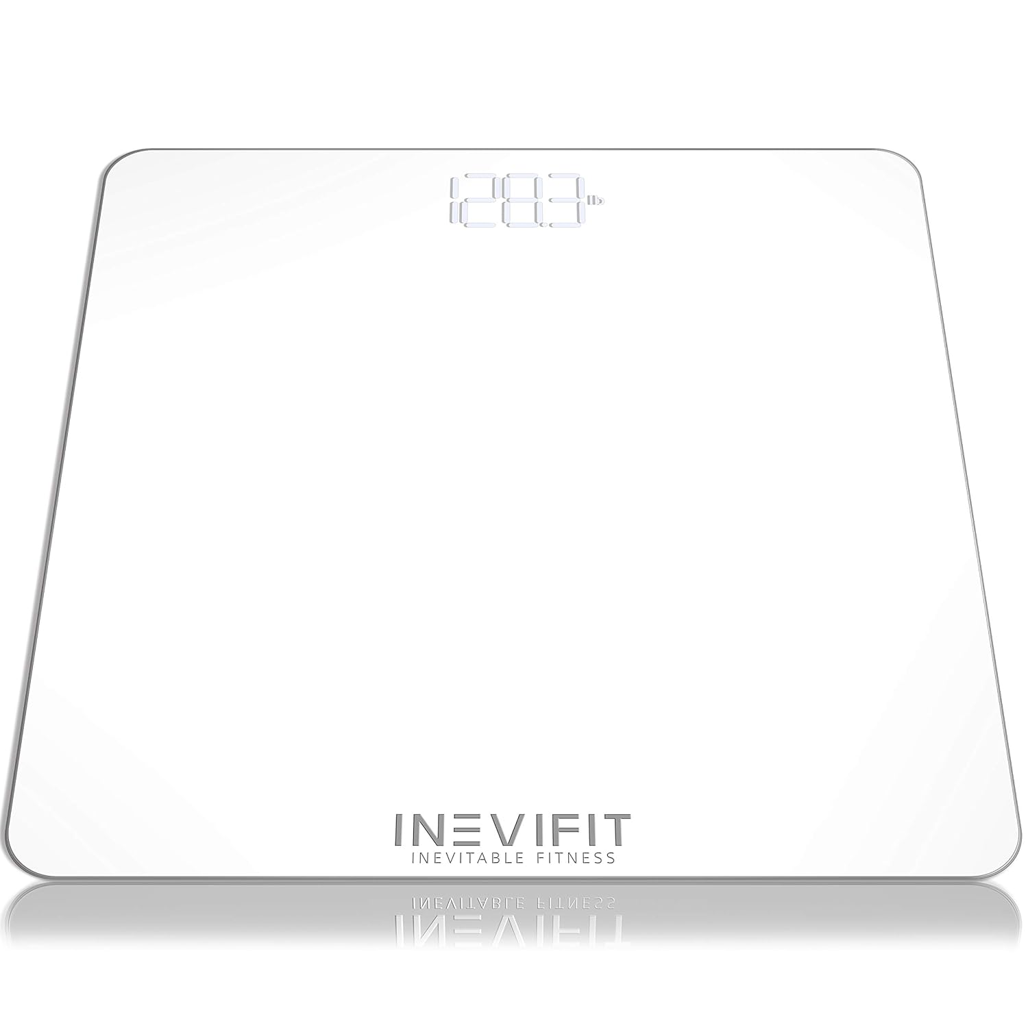 Báscula de baño digital INEVIFIT, 400 lbs, LED, vidrio templado