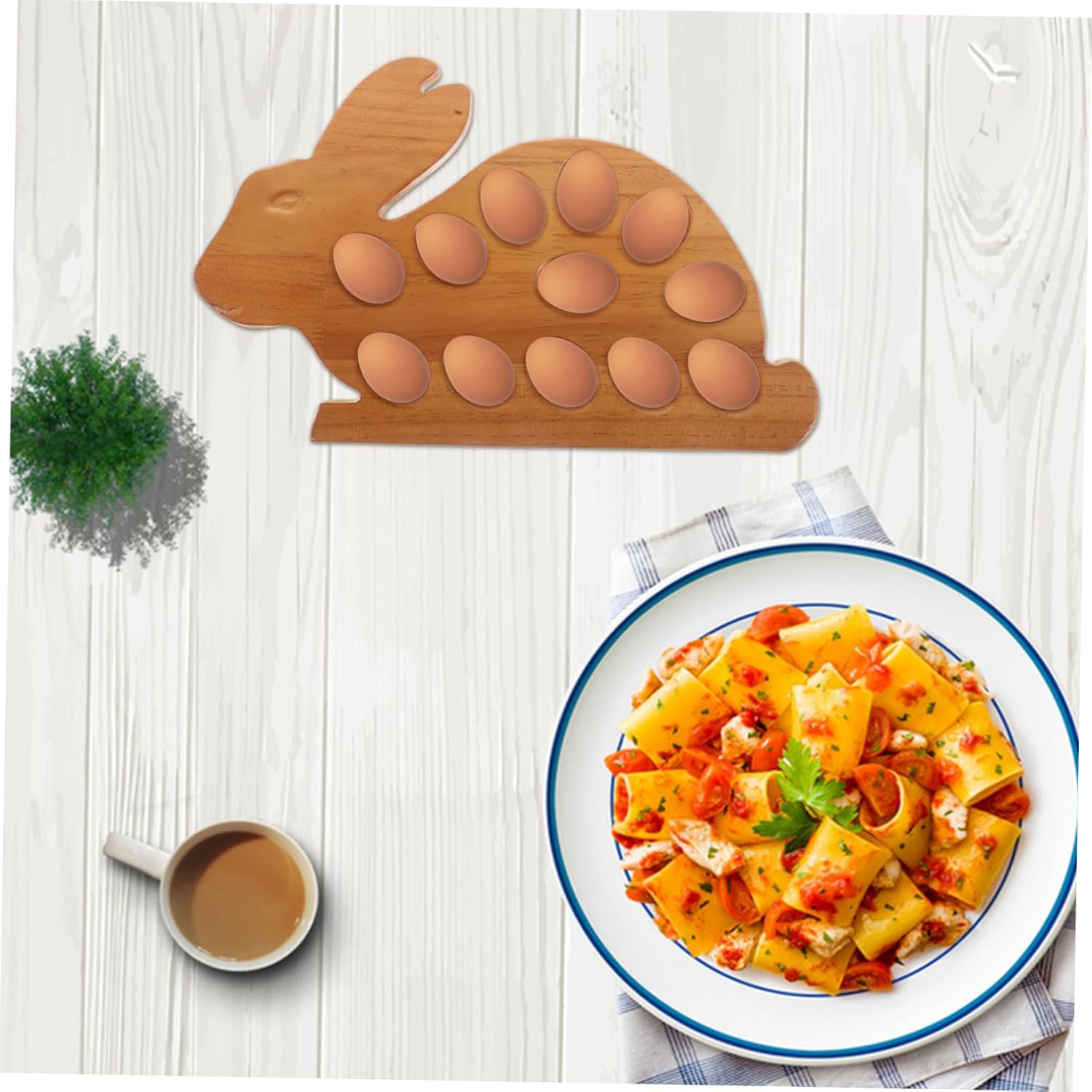 ABOOFAN Wooden Tray Bunny Design Creative Holder for Easter Celebrations Sturdy and Versatile Storage for Home Use