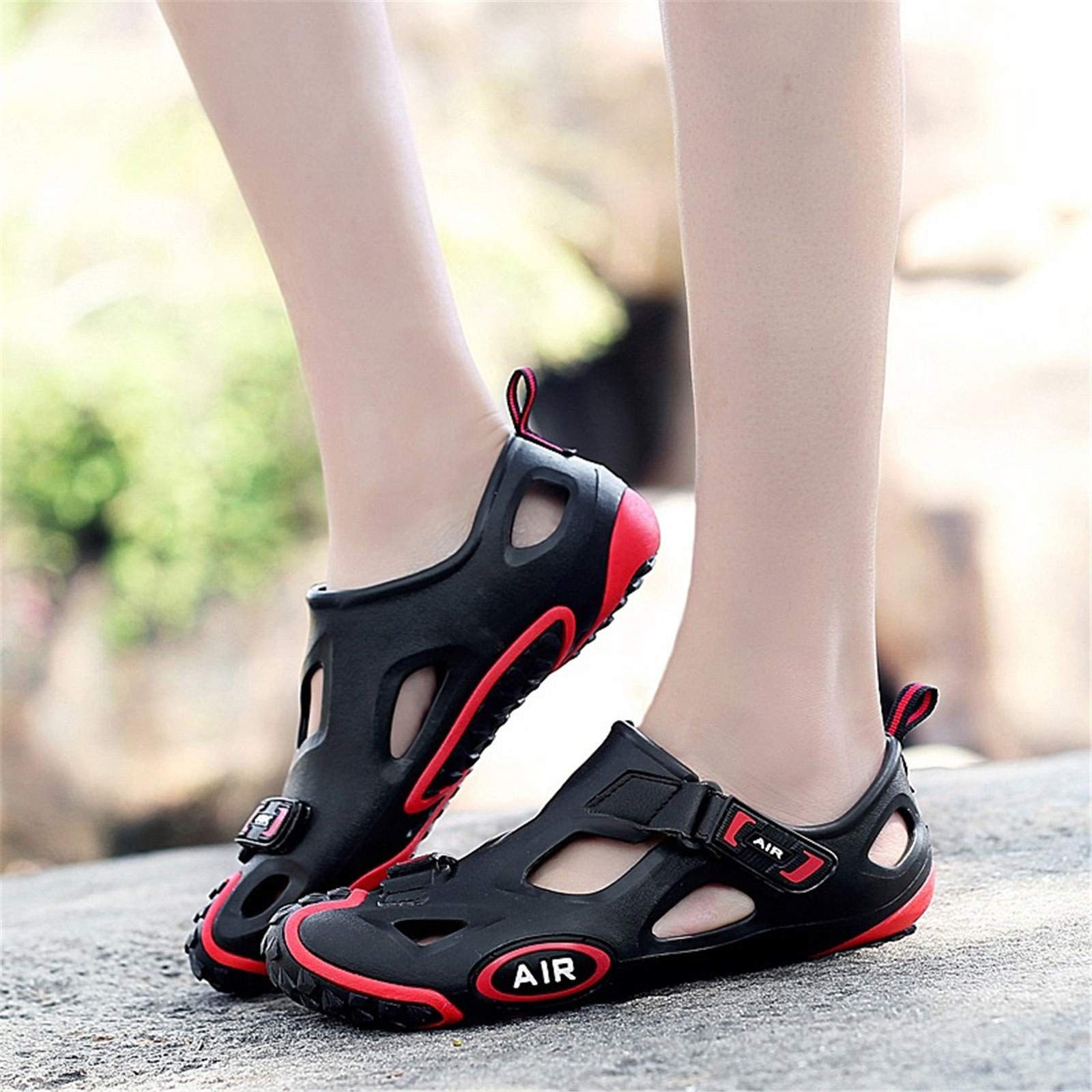 Sommersport Sandalen Lässige Fahrradschuhe,Mit Großen Lüftungsschlitzen,Sperrenlosen Mountainbike Schuhen,Rutschfesten Rennradschuhen Mit Harten Sohlen,Geeignet Zum Waten,Flussverfolgung,Black-41 Fashion
