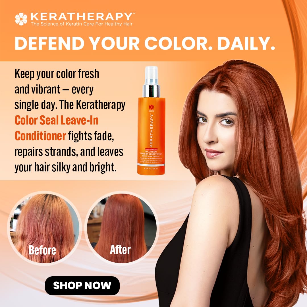 KERATHERAPY Color Seal Leave-in Conditioner Spray, 4.2 fl. oz., 125 ml – with Kerabond Technology including Keratin, Argan Oil, Collagen Amino Acids and Jojoba Oil, with intense UV and Heat protection