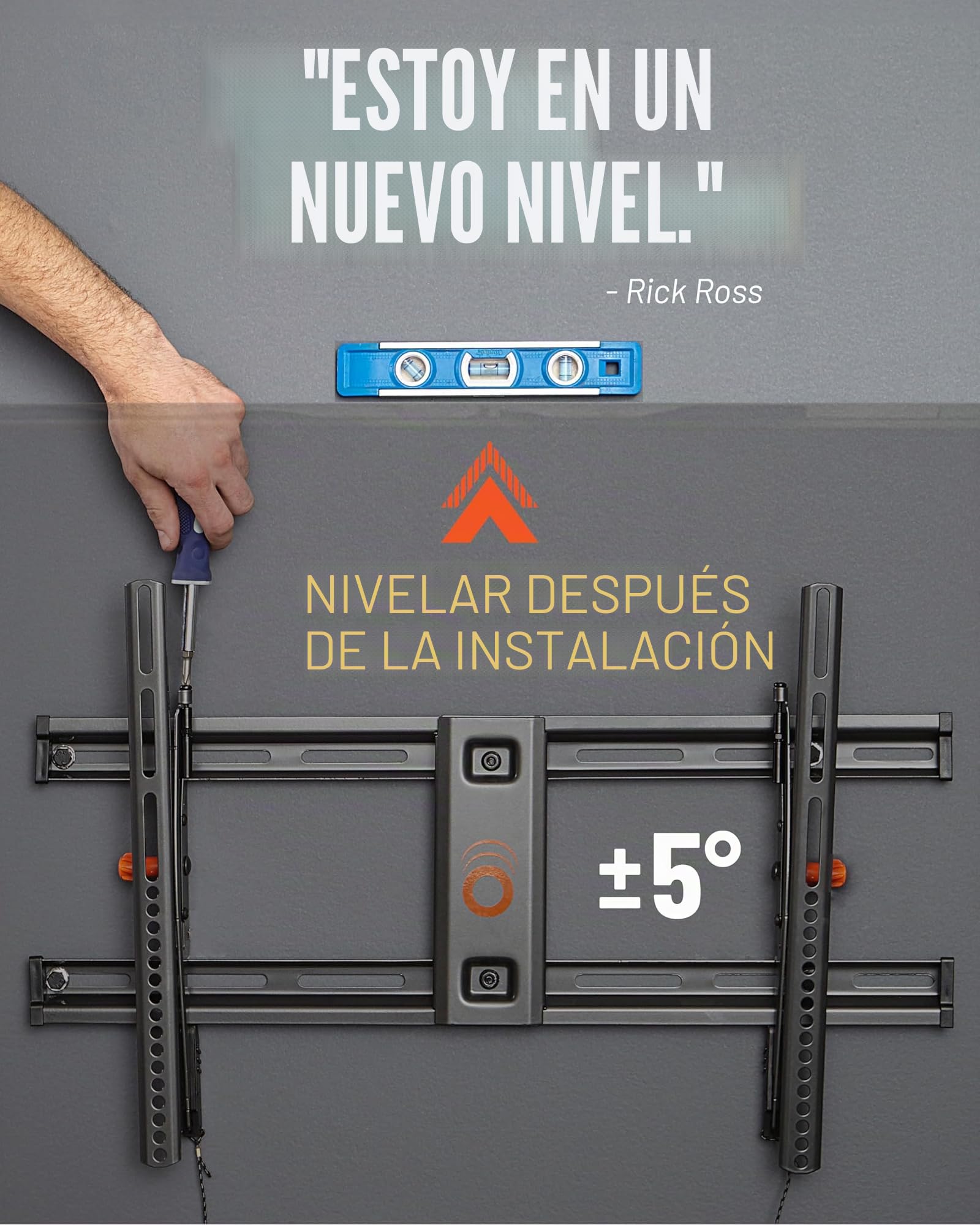 ECHOGEAR Soporte de Pared inclinable para TV con diseño de Perfil bajo para televisores de 40 "- 82" - Elimine el deslumbramiento con 10º de inclinación