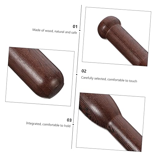 Miniatura 5 de Trituradoras de ajo de pedestal palillo de pedestal natural estilo rústico de ajo molienda de ajo utensilios de cocina Plátano Trituradora de madera