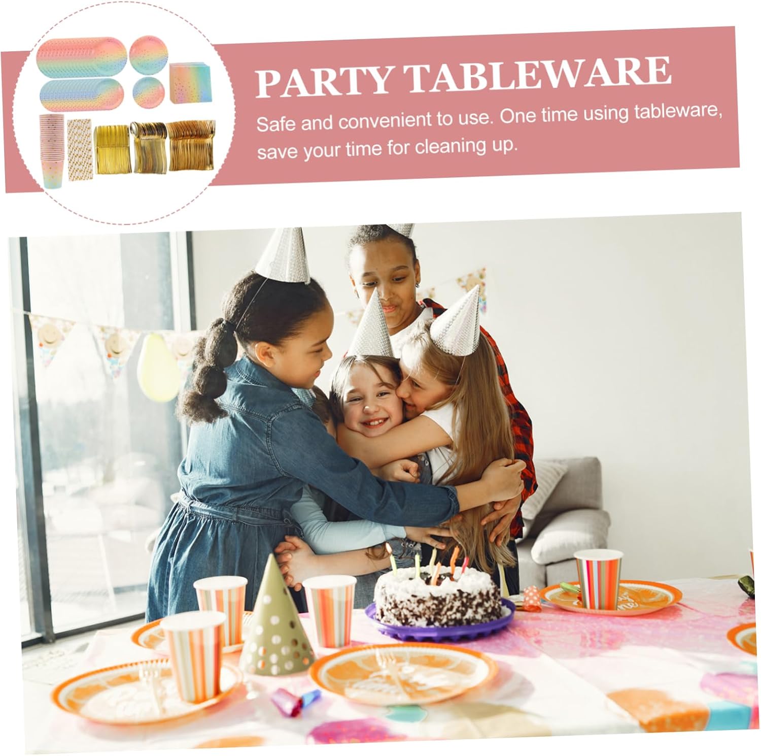 Alipis Innovative Party Dinnerware in Disposable Tableware Kit Plates Cutters Forks for Occasions