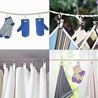 Vista 4 de Tendedero retráctil, línea de lavado portátil resistente para interiores y exteriores, línea de ropa retráctil de 49.2 pies con montaje en pared