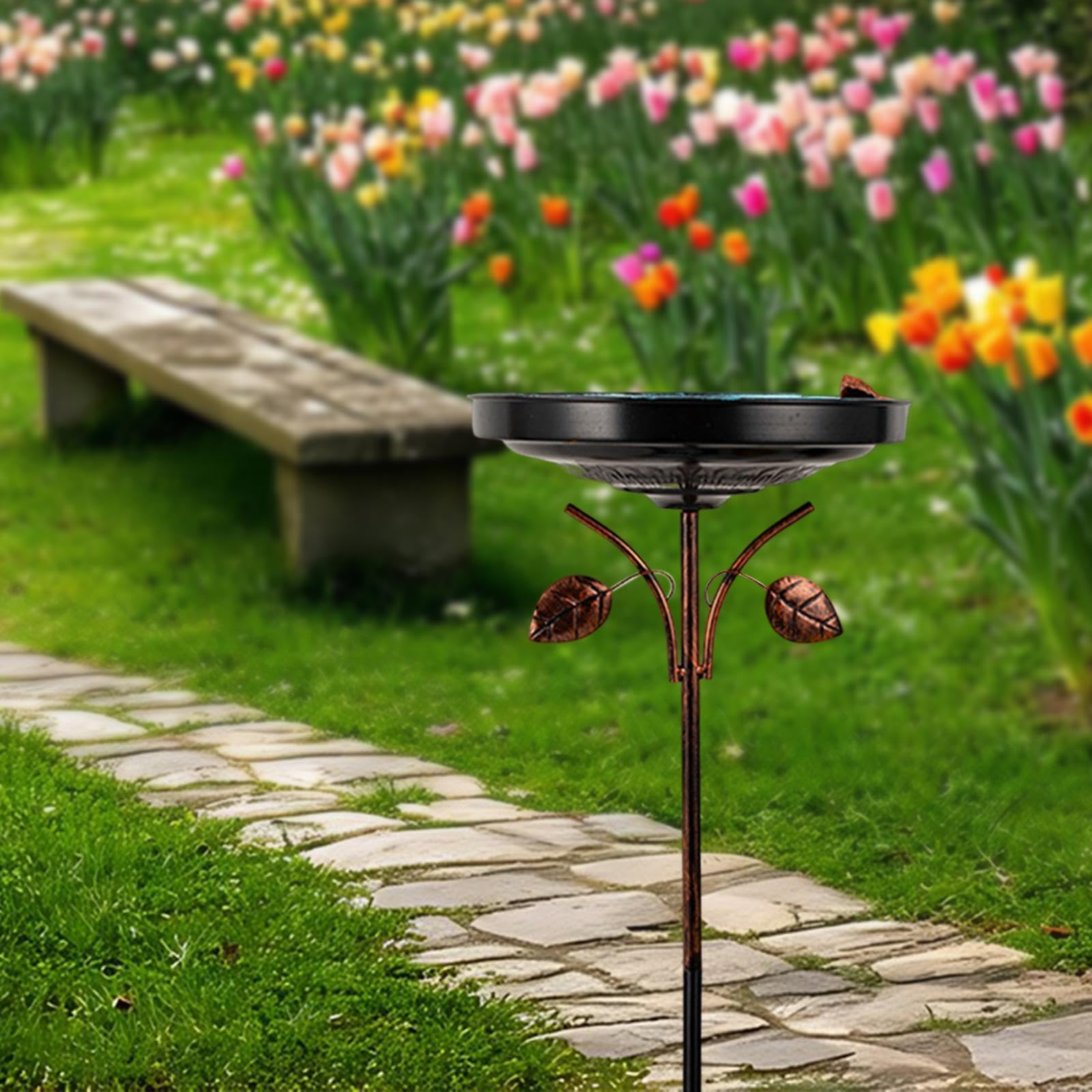 Vaschetta per Uccelli da Giardino, Base a 5 Punte, Multiuso, Design, Accessori da Giardino, Mangiatoia per Uccelli da Esterno,