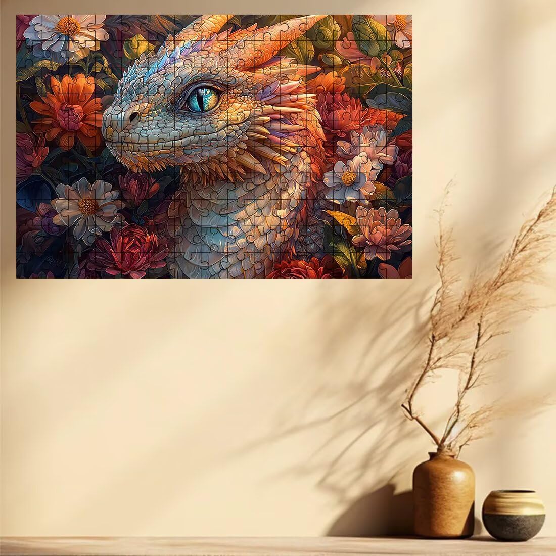 Puzzle 1500 elementów dla dorosłych, puzzle 1500 elementów smoka, kwiaty puzzle dla dorosłych z wykwintnym pudełkiem do pakowania, gry edukacyjne, duże drewniane puzzle na prezent dla kobiet