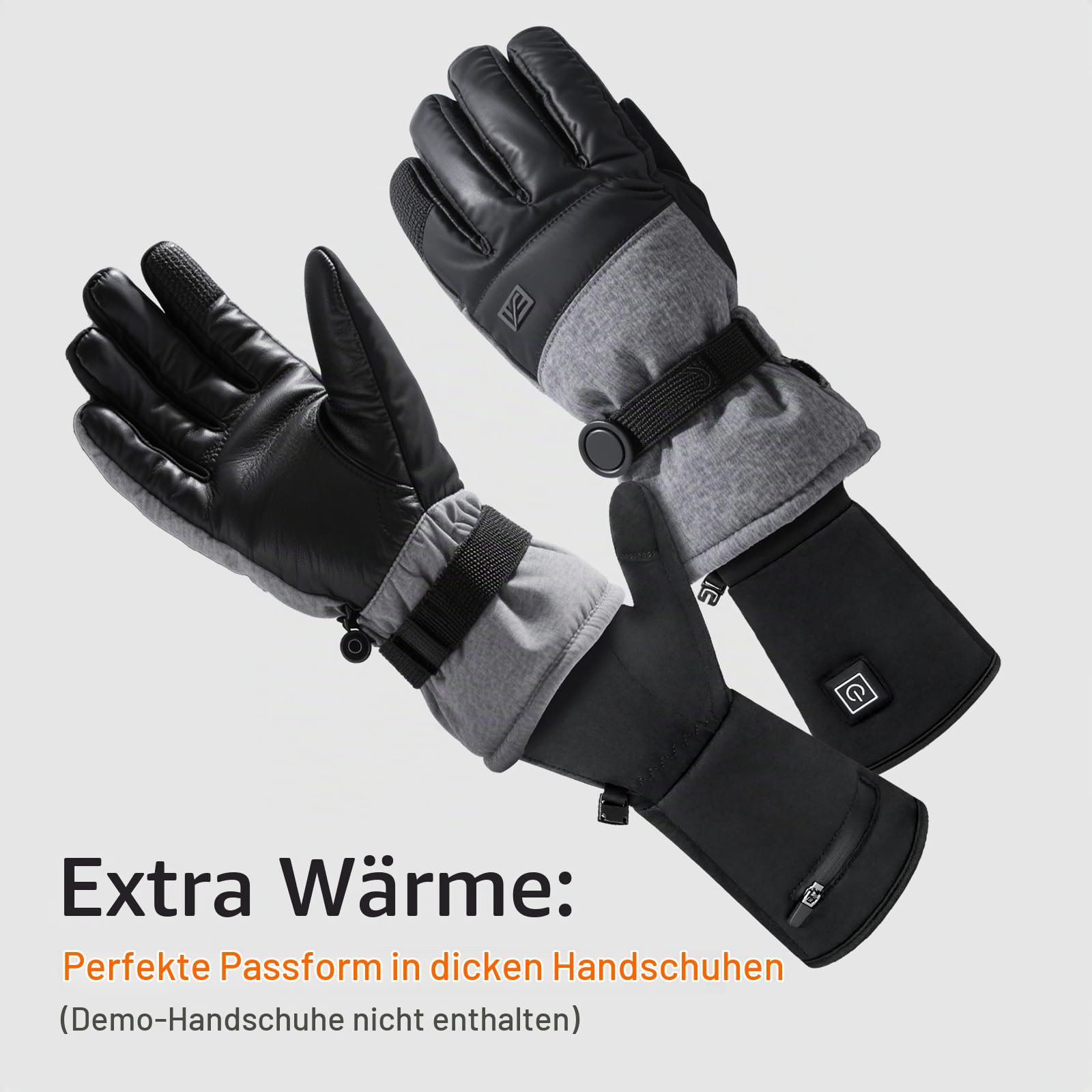 seenlast Beheizbare Handschuhe Damen Herren, 3 Heizstufen Wasserdicht Touchscreen Winterhandschuhe für Wintersport, Motorrad, Skifahren, Klettern,Wandern
