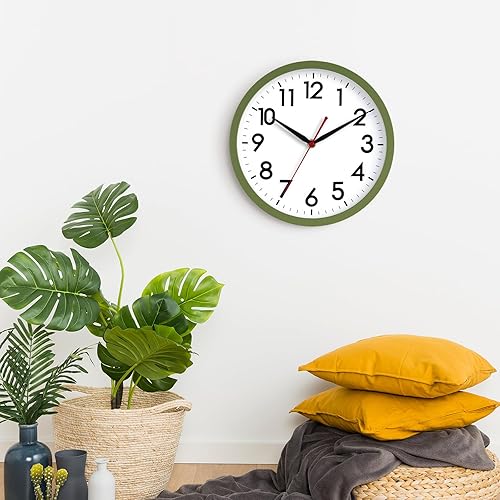 Miniatura 133 de AKCISOT Reloj de pared, moderno y pequeño, funciona con pilas, de 8 pulgadas, silencioso, analógico, clásico, para oficina, hogar, baño, cocina