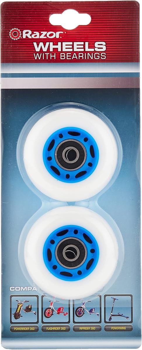 Razor PowerWing RipRider 360 Replacement Rear Wheels - Blue, 64mm