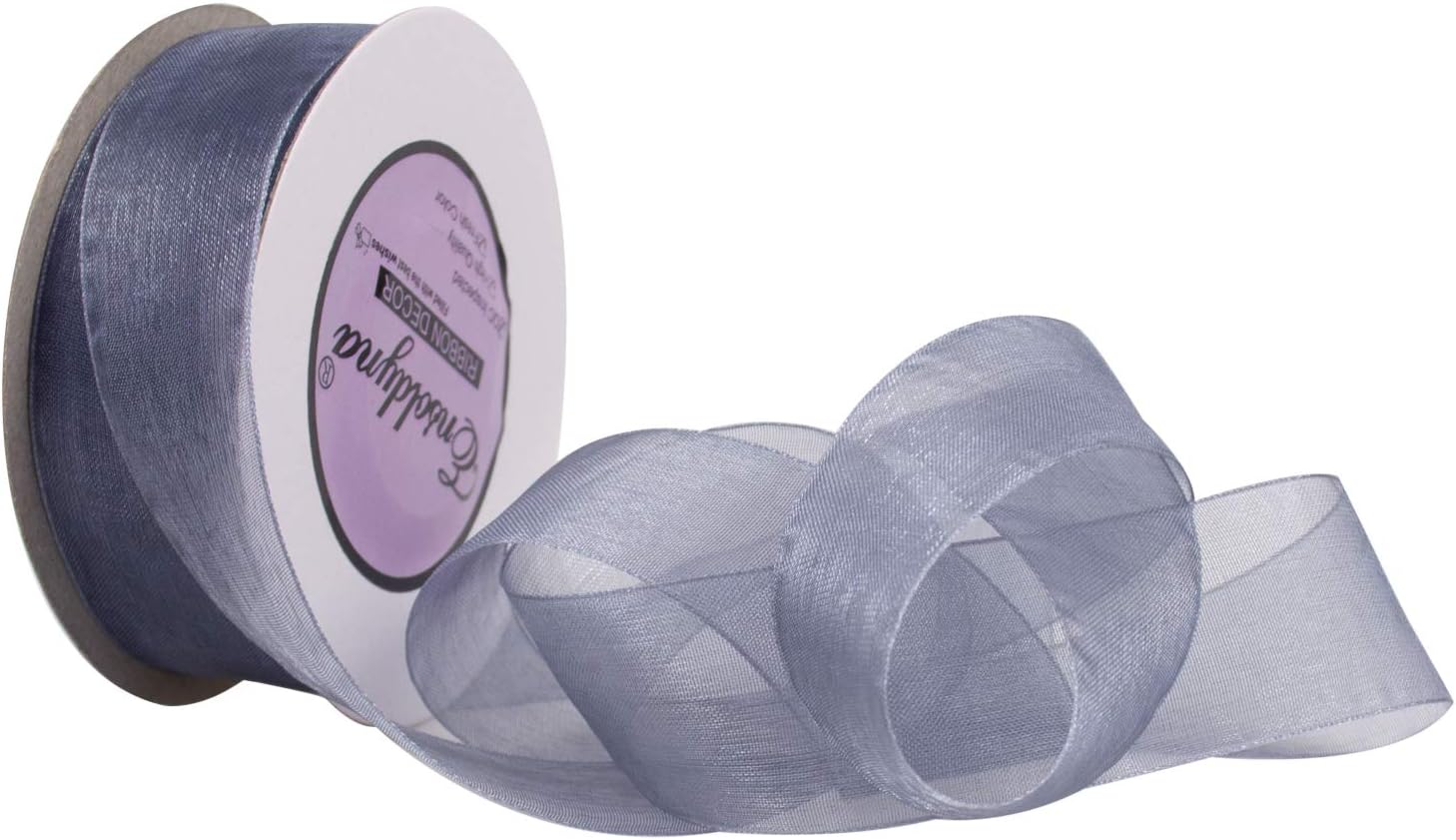 Ensoldyna Sheer Organza Ribbon 1 inch 25 Yards Per Roll for Gift Wrapping, Bouquet Wrapping, Wedding Decoration, Floral Craft, Baby Shower, Christmas Décor, Gray : Everything Else