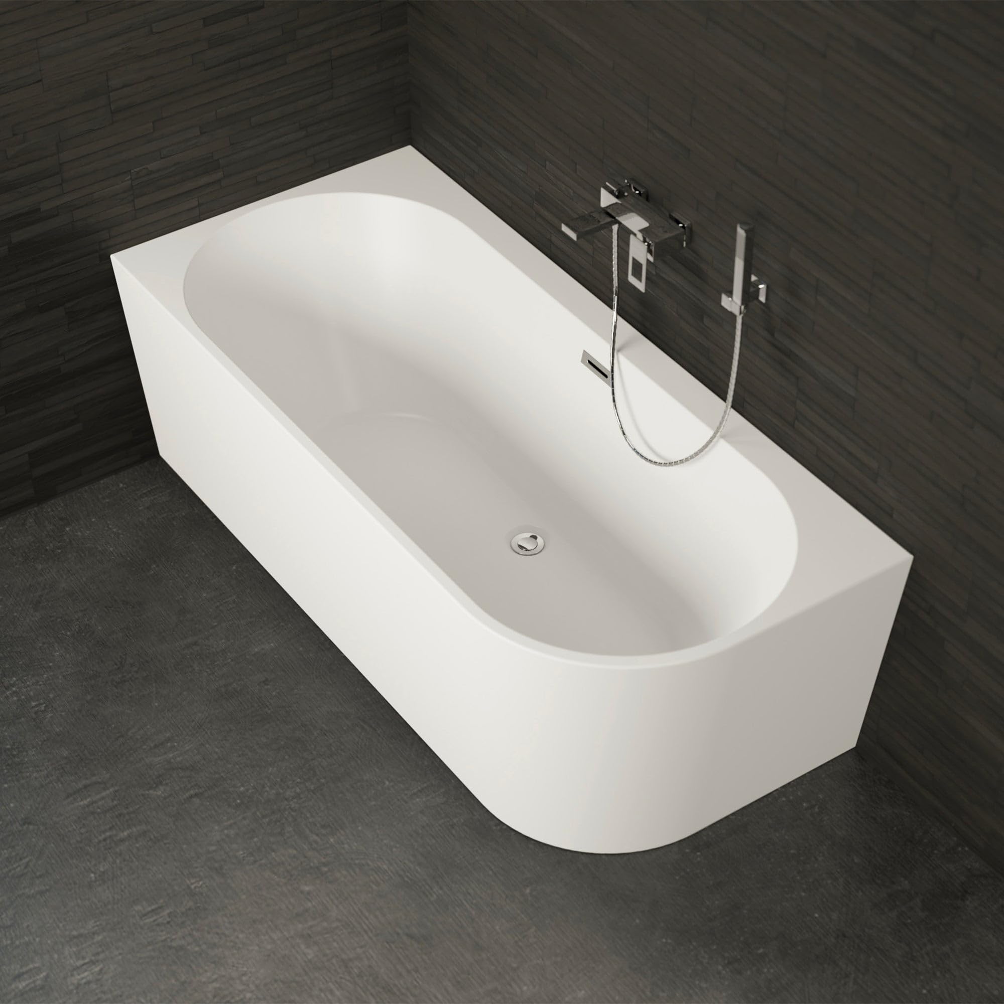 CAPRI GAUCHE - Vasca freestanding a parete Sinistra L 160 x l 76 cm, by SPALINA