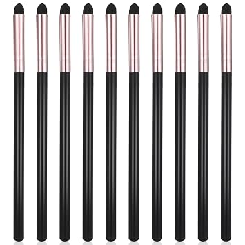 10 Pcs Eyeliner Sponge Brush Eyeliner Smudger Eye Shadow Applicators Eyeshadow Blending Brush Pointed Sponge Tip Reusable Blending Makeup Tool for Eyebrow Gel Cream Liquid Concealer (Black)