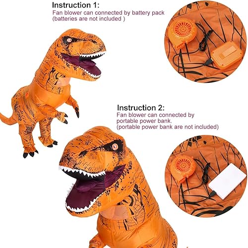 Miniatura 2 de Wgudzpj Mini ventilador para disfraz de dinosaurio o cabeza de mascota de muñeca u otros trajes inflables de ropa de juego