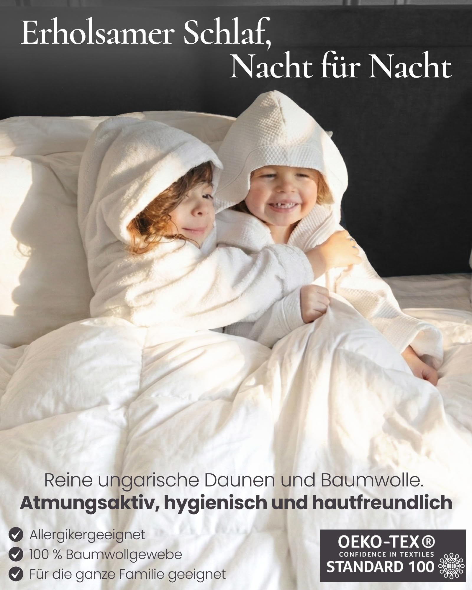 Aura® Luxus Daunendecke 135x200 cm extra warm | Deluxe 100% ungarische Gänsedaunen Klasse I | Oeko-TEX® Standard 100 | Allergikergeeignet Winter Bettdecke