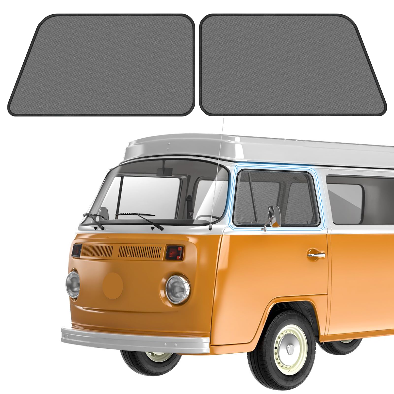Opaltool Magnetisch Sonnenschutz Seitenscheibe für VW T2