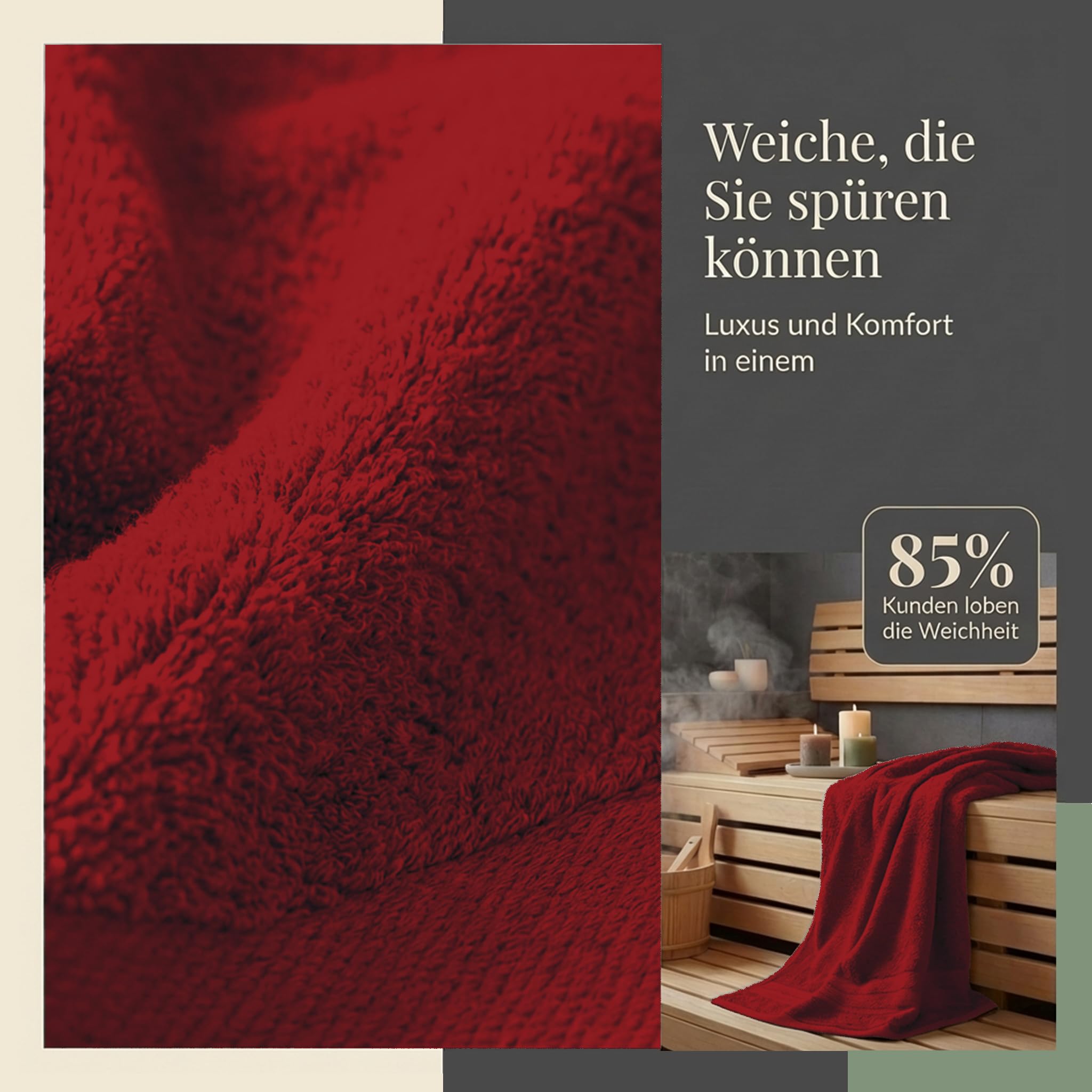 Komfortec Badetuch 100x200 cm aus 100% Baumwolle – Bild 6