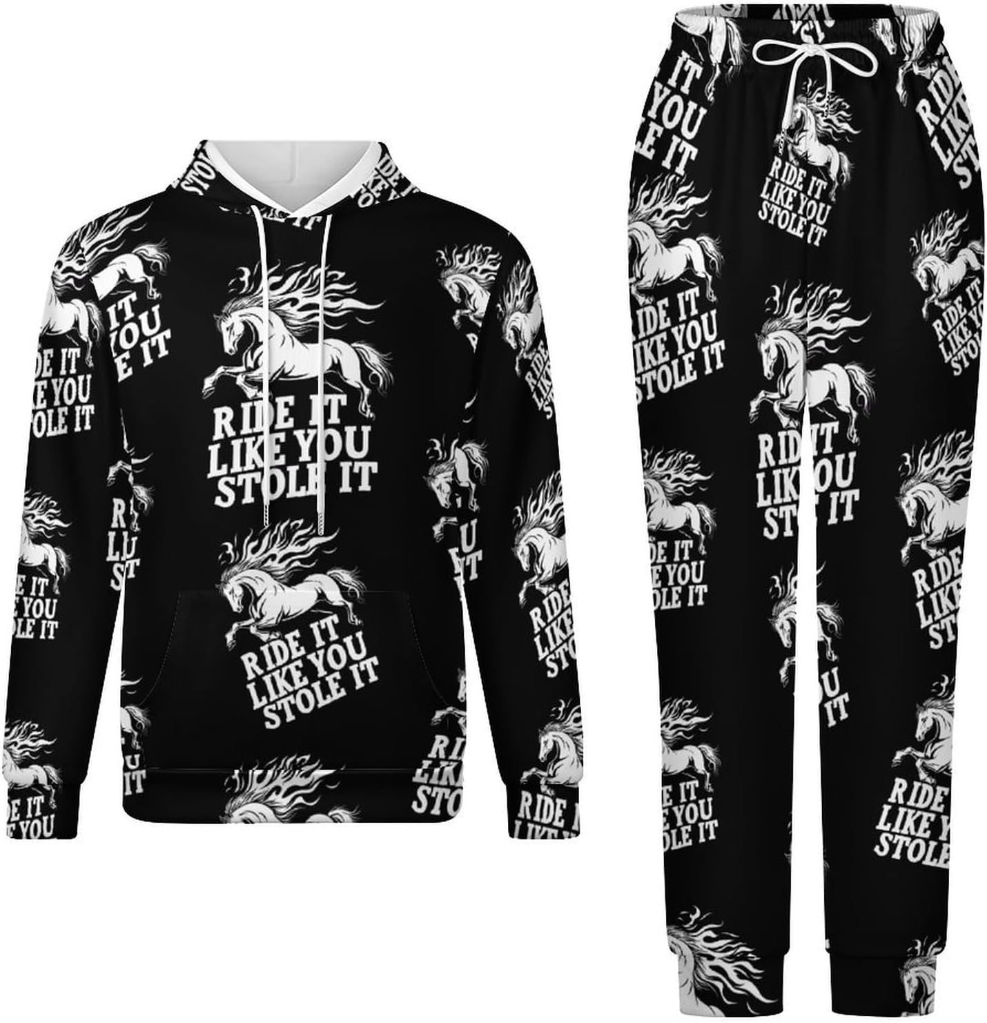 Horse Ride It Like You Stole It Mens Hoodies for Women Sweatsuit Sweatshirt And Sweatpant Tracksuit Jogging Suits