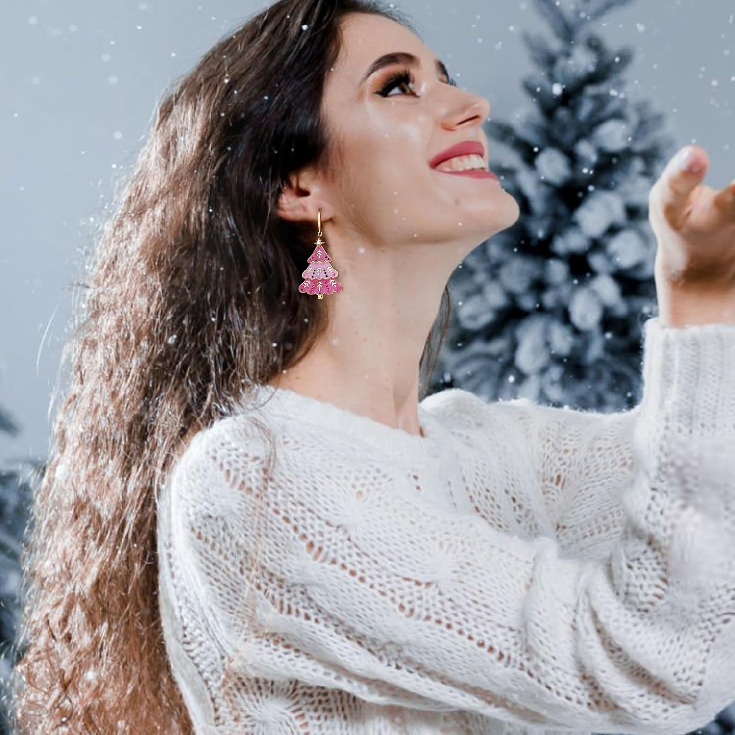 Christmas Earrings for Women Cute Reindeer Earrings Colorful Light Bulb Xmas Earrings Christmas Tree Earrings Gingerbread Deer Garland Bow Earrings Holiday Jewelry - Image 8