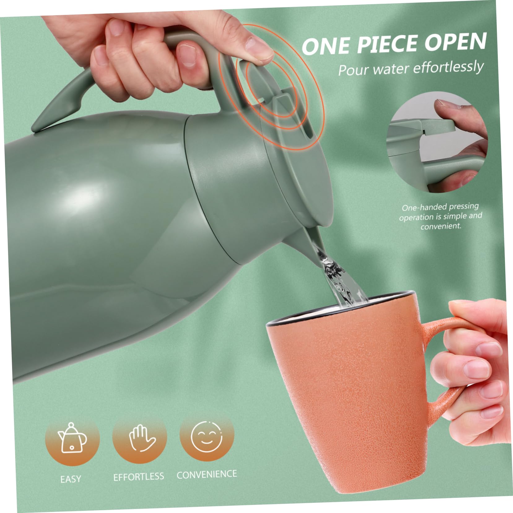 PRETYZOOM 2 Frascos Térmicos Con Aislamiento Vacío Garrafas De Vacío Café Aislado Té Eléctrico Hervidor Térmico Jarra De Agua Caliente Tetera Hervidor De Agua Botella Térmica De