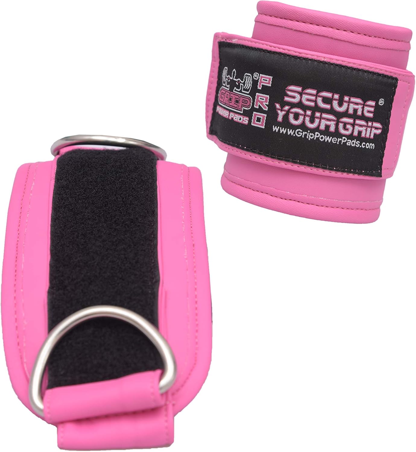 Grip Power Pads Ankle Straps for Cable Machines Double D-Ring Adjustable Neoprene Premium Cuffs to Enhance Legs, Abs & Glutes for Men & Women : Sports & Outdoors