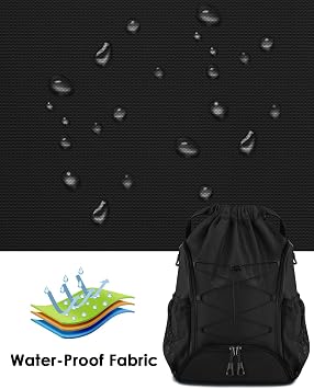 BROTOU Soccer Bags, Football Backpack, Volleyball Bag, Drawstring Soccer Backpack with Ball and Shoe Compartment