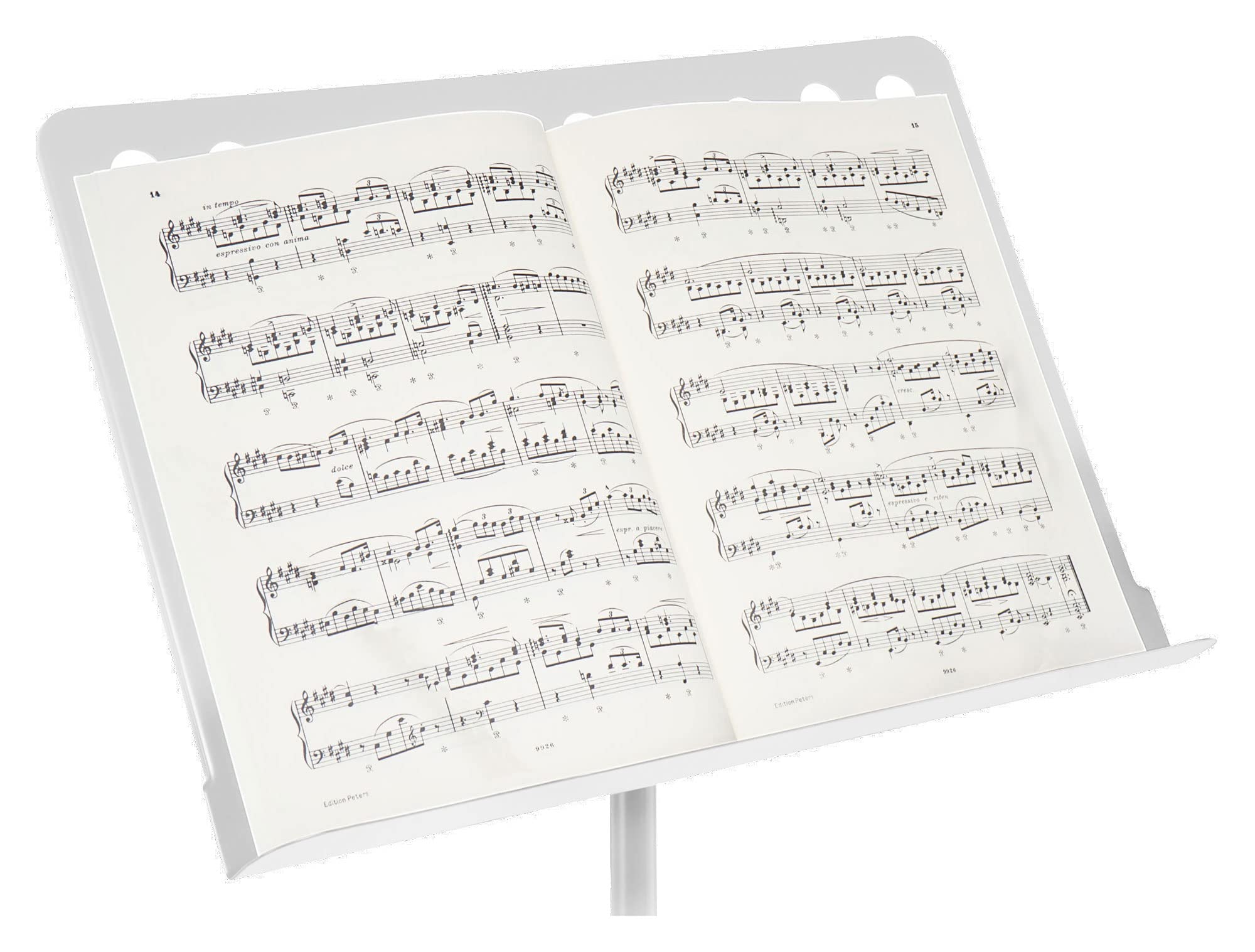 Classic Cantabile Metall Orchesterpult Lochblech - Stabiler Notenständer mit Lochblechauflage - Höhenverstellbar von 58 bis 100cm - Notenpult mit Extra breite 50 cm Auflage - Weiß