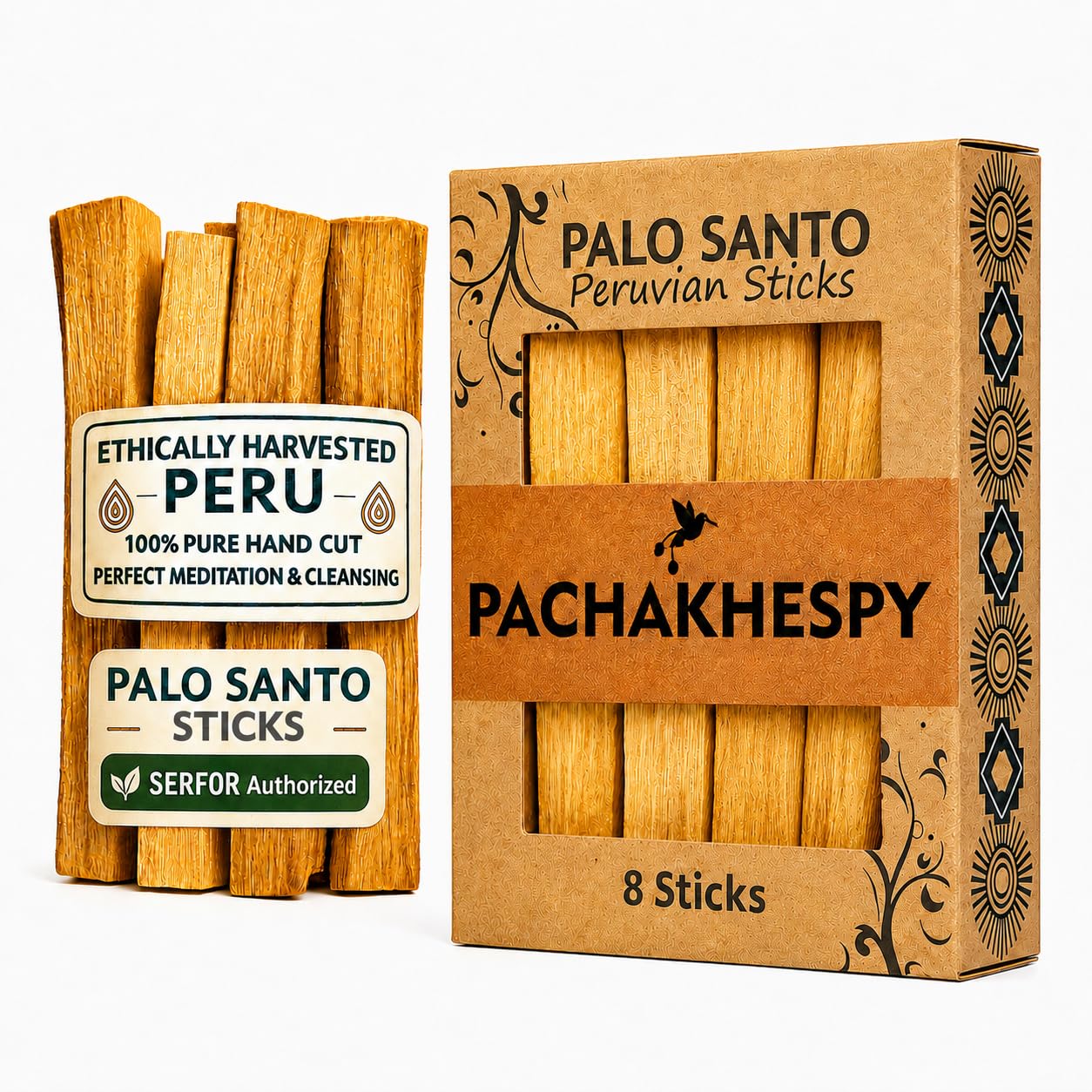 Palo Santo Sticks Authentic Smudging Peru – 8 Stück für Energieinigung, Aromatherapie, Meditation, 100 % natürlich, ethisch unbedenklich, nachhaltiges Heilholz, Premium-Qualität, Reinigung