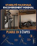 Ranqer Racing Wheel Stand Pro, support de volant pliable réglable en hauteur et inclinaison, avec verrou de siège, pour PC, PlayStation et Xbox, volant et pédales non inclus, en acier Noir - 6
