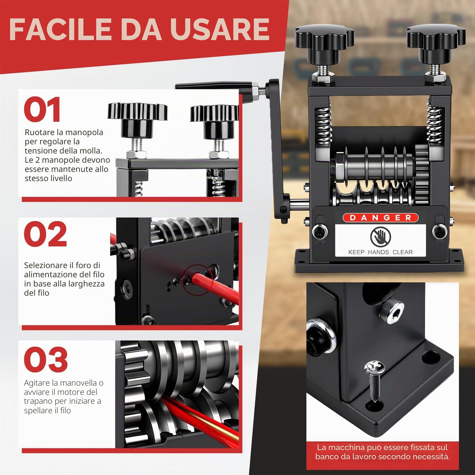 Macchina Spellacavi Automatico Manuale Elettrico 2 Modalità, Spela Cavo Elettrico Manuale per Cavo da 3-17 mm, Bekasa Macchina Spelafili con 6 Canali e 5 Lame,per Il Riciclaggio dei Fili di Scarto