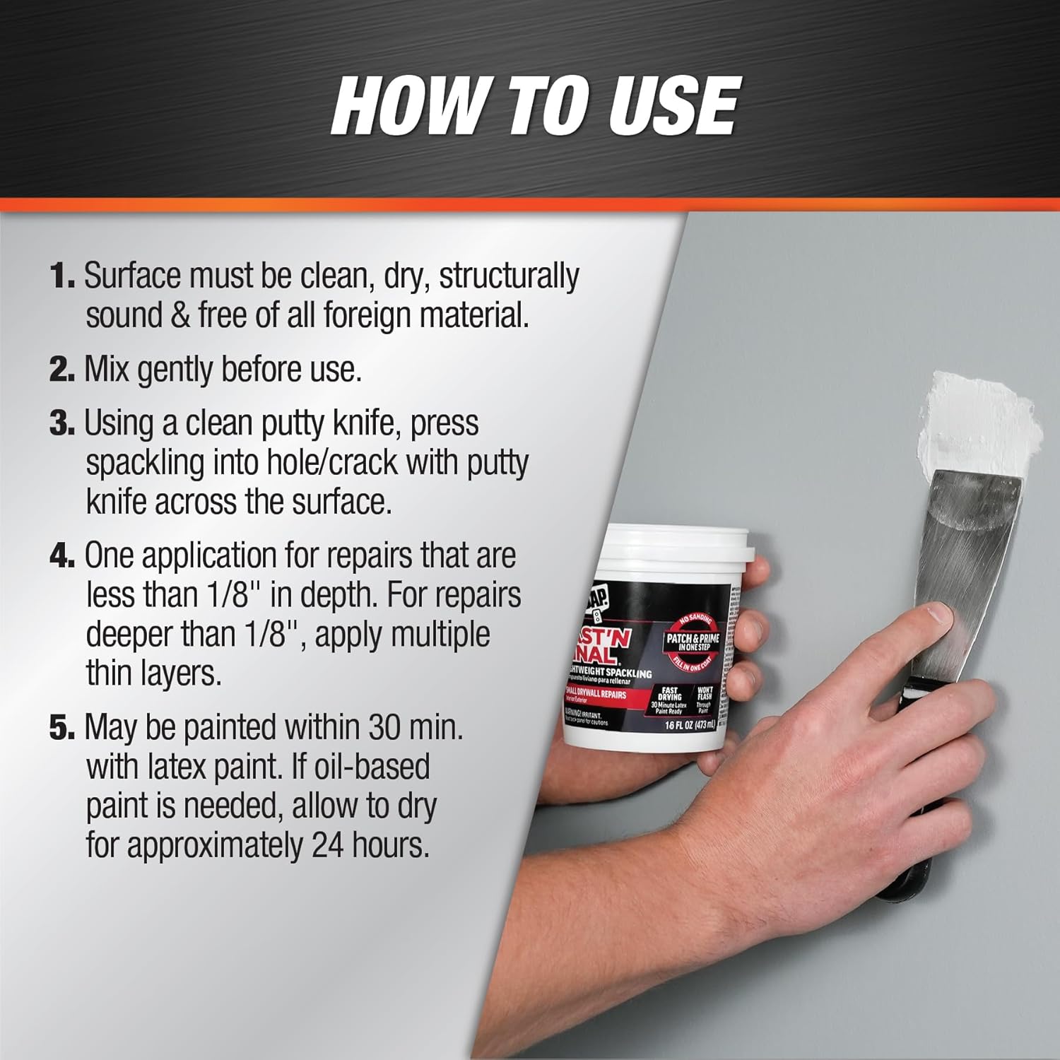 DAP Fast'N Final Lightweight Spackling, 1 gal, White