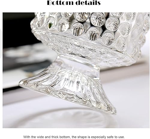 Miniatura 3 de Jarrón de cristal moderno de 7 pulgadas con base acanalada en relieve, diseño hidropónico transparente para decoración del hogar, bodas, fiestas,