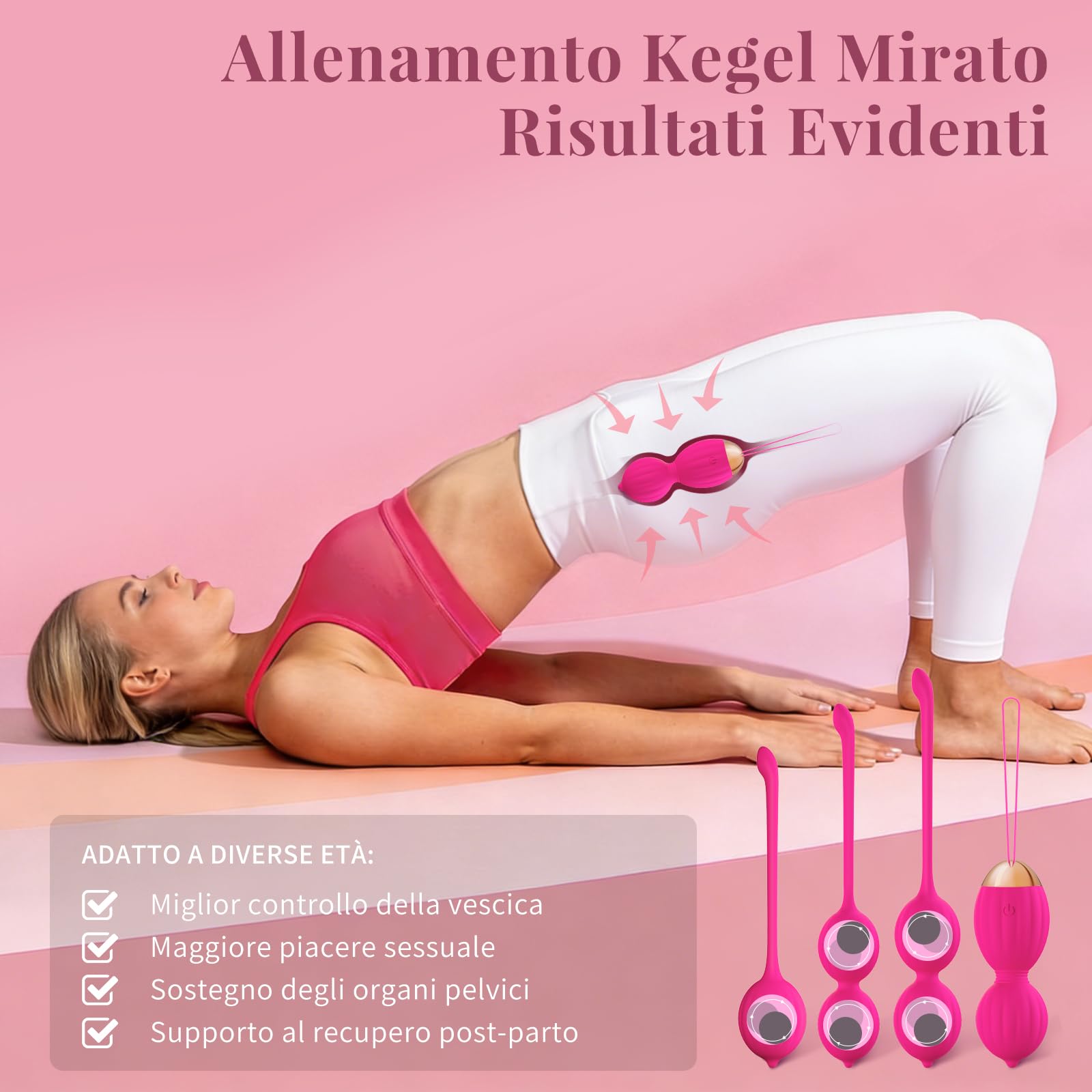 FIDECH - Set di 5 sfere dell'amore senza fili, con telecomando, per allenare la muscolatura vaginale, per coppie