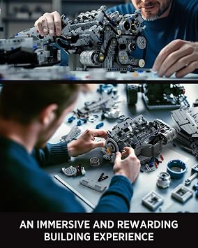 Nifeliz V8 Engine Building Set, Exclusive Advanced Collector's Engine Model, Physical Science Experiment Toy for Adults, Home or Office Decor (2725 PCS, NF10287)