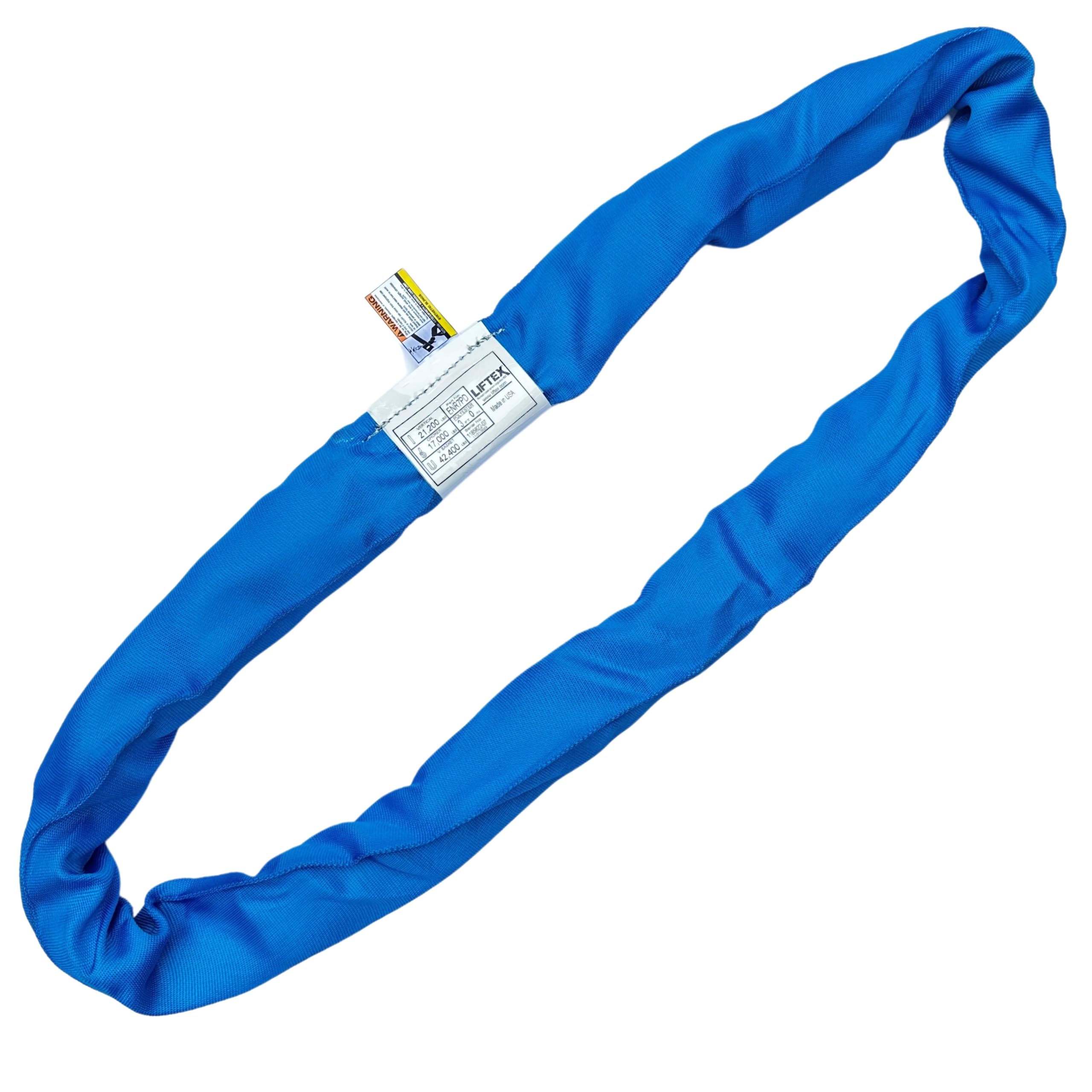 LIFTEX® | Dual Cover Polyester Lifting Round Sling | Blue x 5' Endless (V:21200; C:17000; B:42400) | Made in USA | Polyester Heavy Duty Lifting