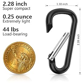 sprookber 2.28 Small Carabiner Clip Keychain, D Ring Caribeaner Clip, Key Clip Caribeener, Keychain Clip Snap Hook for Belt Buckle, Multipurpose, Set of 20 Pack