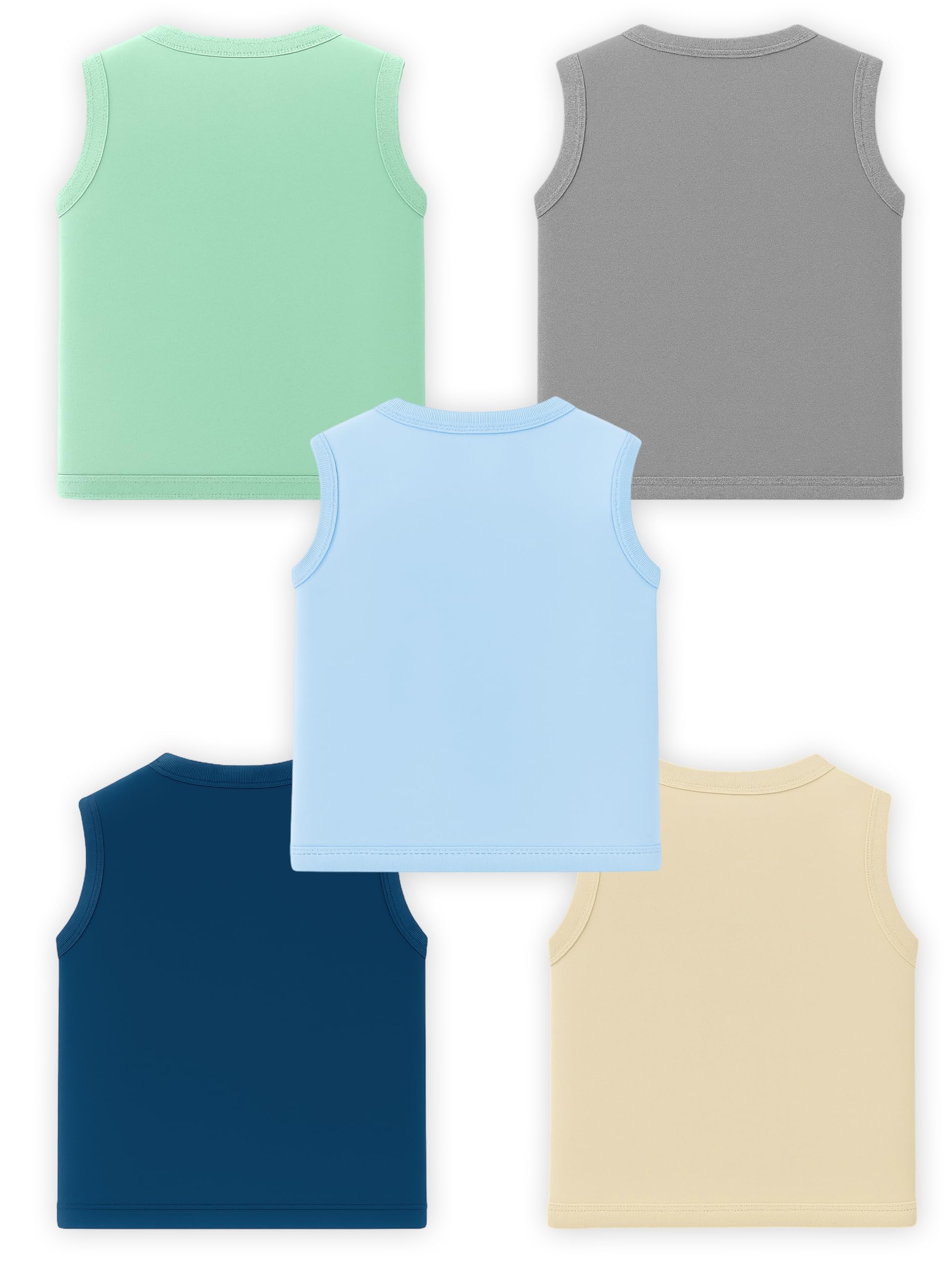 Kidbee Baby Sleeveless Front Open Jabla – Pack of 5 | Soft Cotton V-Neck Button Shirt (in, Age, 12 Months, 18 Months, Regular, BS-JSL-Multi-5pc)