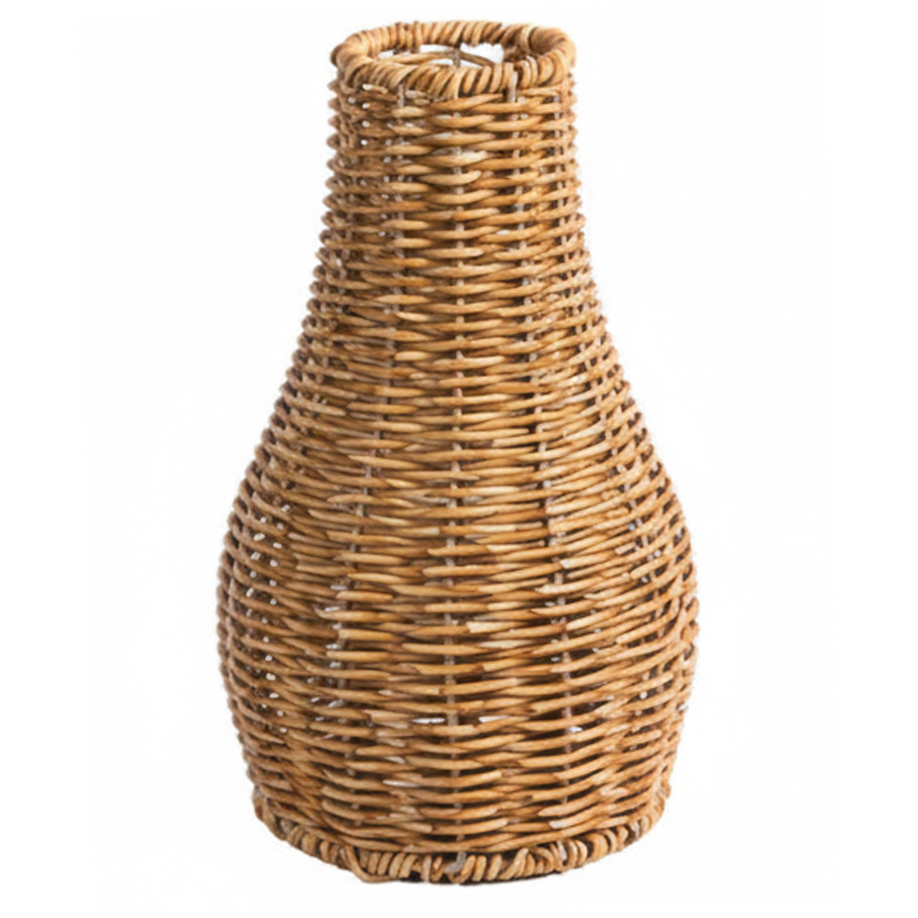 Awnsimfreien Brown Rattan Vase, Wicker Vase, Hand Woven Rattan For Home Decor, Rustic Basket Vases For Table Centerpiece, Dried Flowers, 10 Inch, Woven