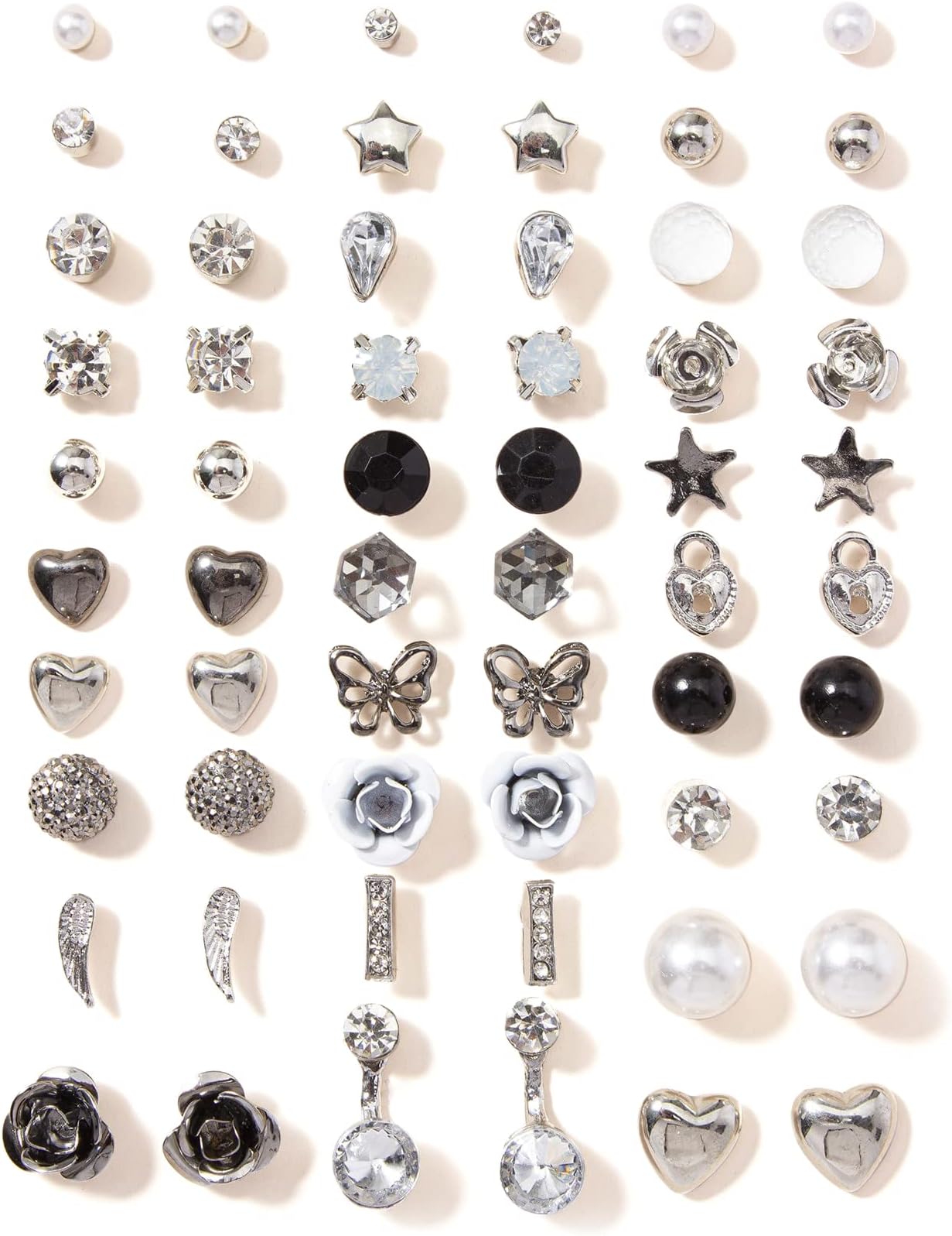 30 Pairs Earrings Combo Set Latest Stylish Crystal Pearl Earrings for Women and Girls (14855er)
