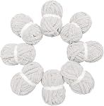 Chunky Yarn for Hand Knitting Soft Jumbo Bulky Fluffy Yarn for Crocheting Blanket Scarf DIY 8 Pack (Light Blue, 28yds, 8 Ounces Each)