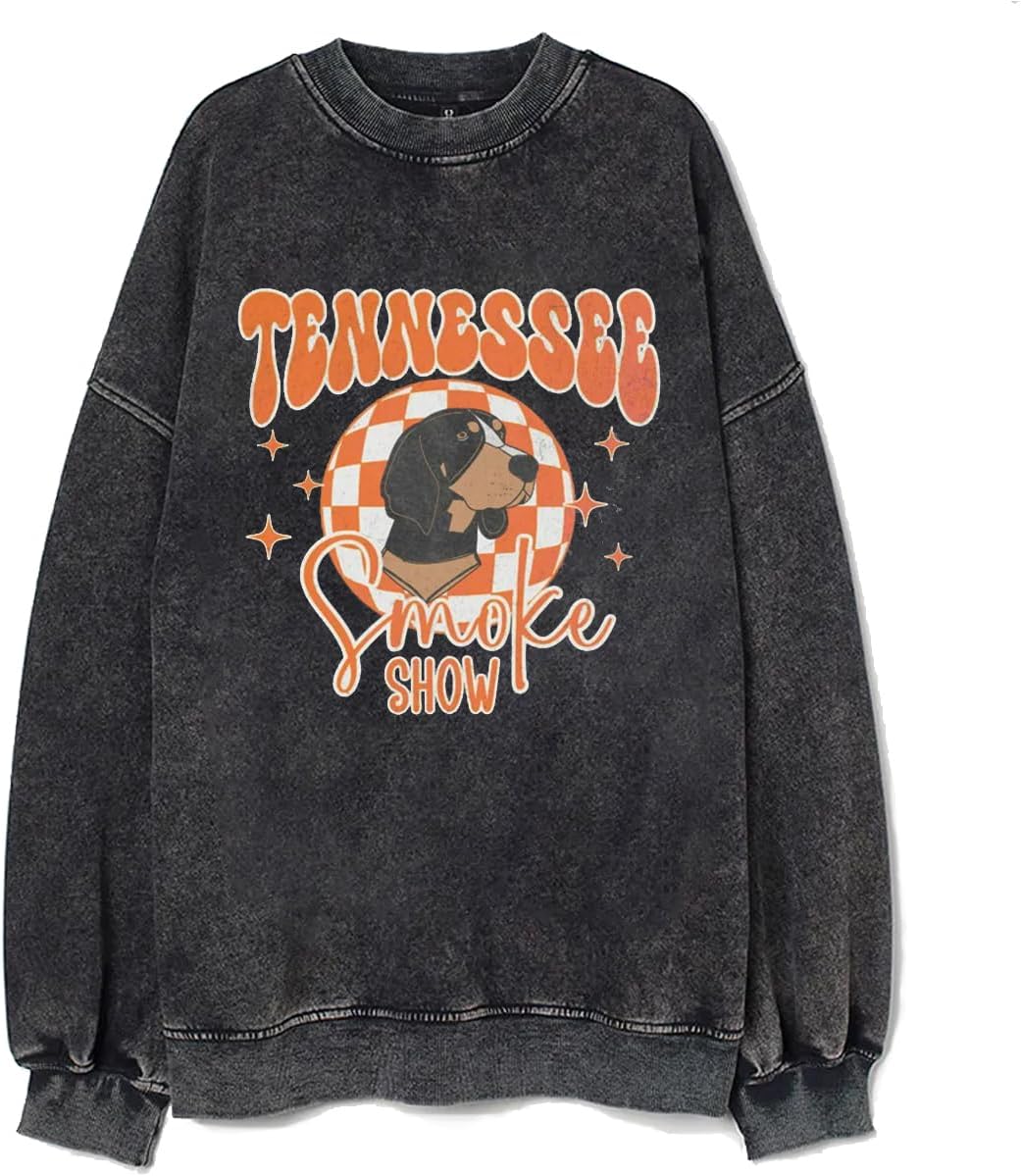 Bellelement Smoke Show Checkerboard Tennessee Football Sweatshirt