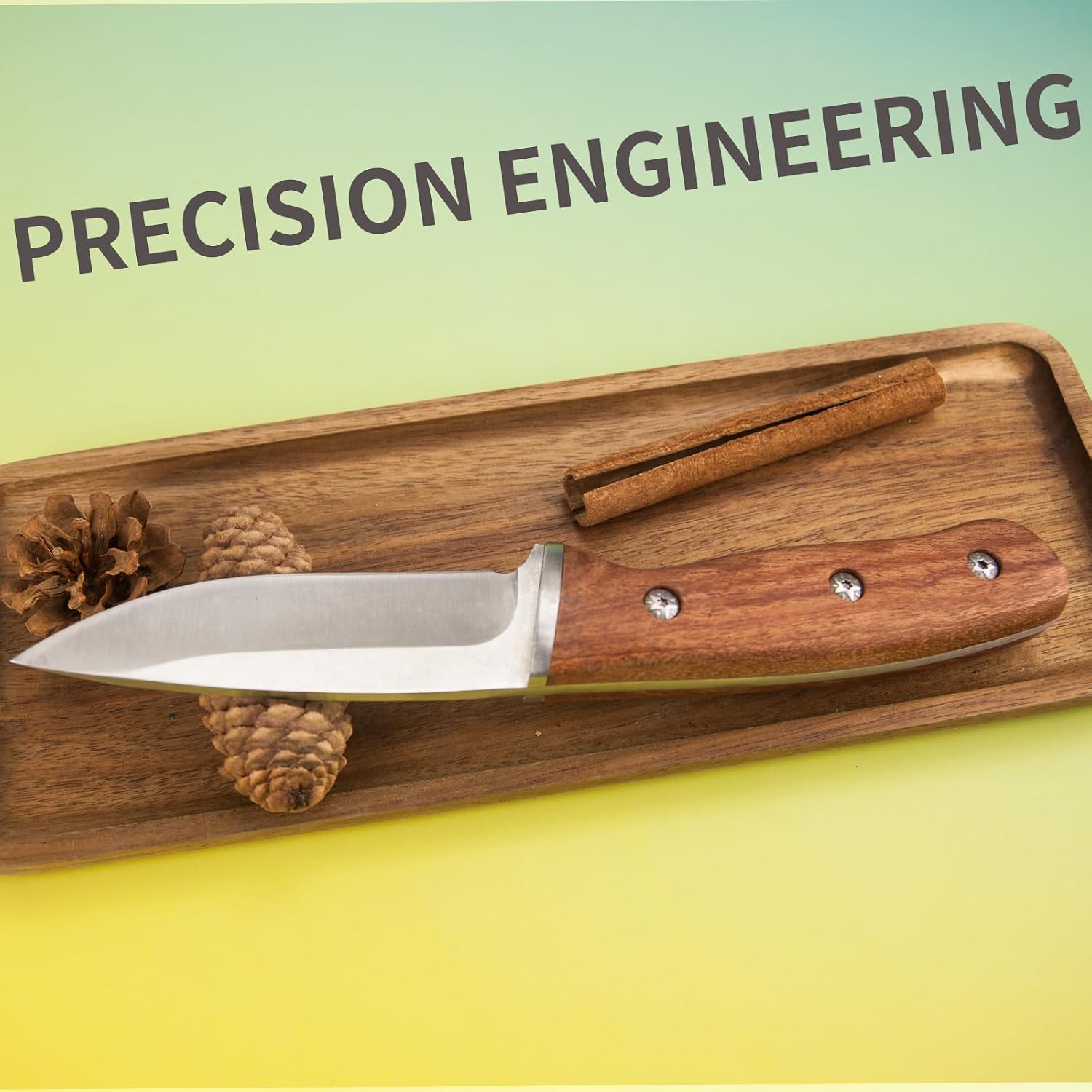 Survival Hunting 9.2 Inch Bushcraft Knife with Sheath High Carbon Steel Blade Buck Full Tang Fixed Blade Brazilian Rosewood Handle Carbon Steel Knife Bushcraft Knives