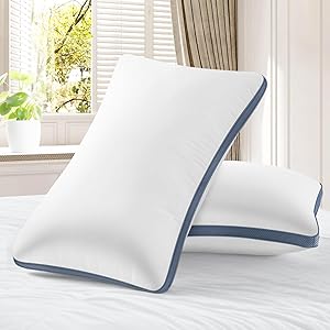 Maxzzz Paquete de 2 Almohadas de Lujo, Calidad de Hotel, Almohadas Suaves para Dormir con Lado de Malla Transpirable, Almohada de Apoyo con Relleno Alternativo de Microfibra (tamaño estándar)