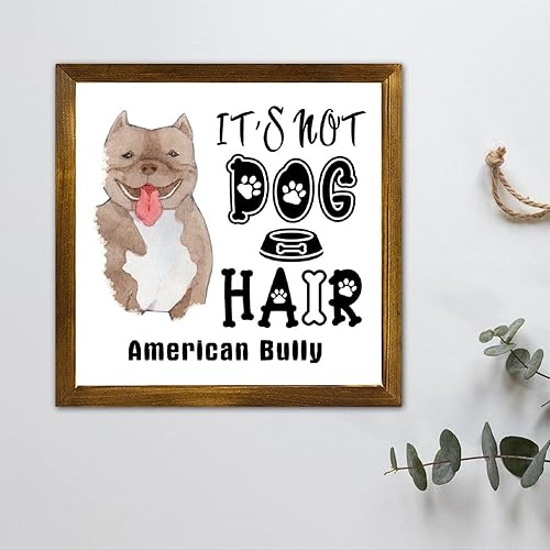 Vista 6 de Letrero de madera con texto en inglés «It's Not Dog Hair» («It's Not Dog Hair» American Bully Dog Dog), regalo decorativo para la pared del hogar