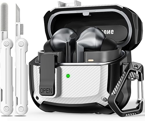 Miniatura 14 de Lock Fit Diseñado para Samsung Galaxy Buds3 FE (2025) / Buds3 Pro (2024) / Funda Buds 3 (2024), con kit de limpieza Cuerpo completo Diseño de