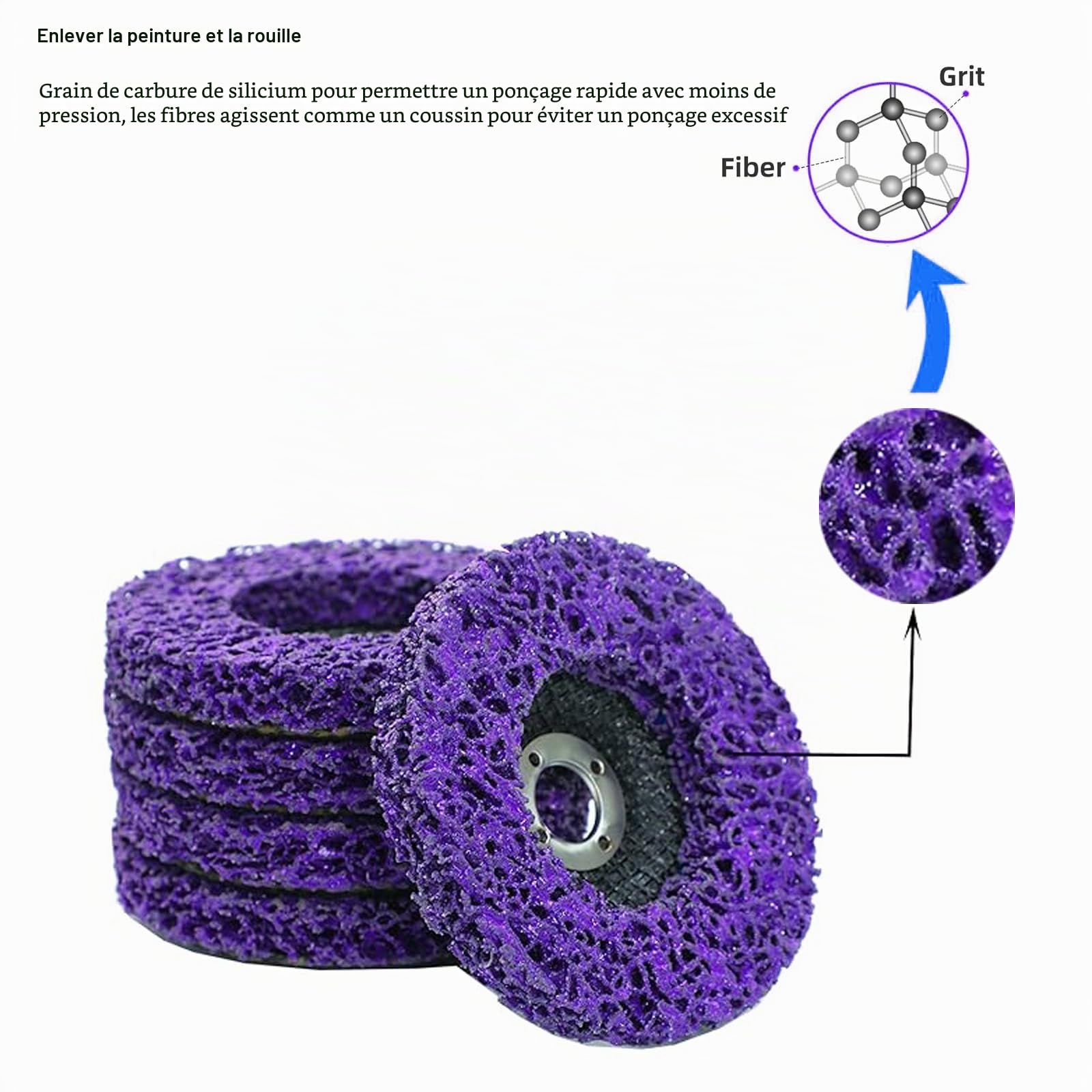 5 Pièces Disques de Nettoyage CSD - Disque Meuleuse CSD,Disque Abrasif Pour Meuleuse d'angle En Nylon Pour éliminer la Rouille les Soudures Éliminer la Peinture la Rouille et l'oxydation(125 x 22 mm)