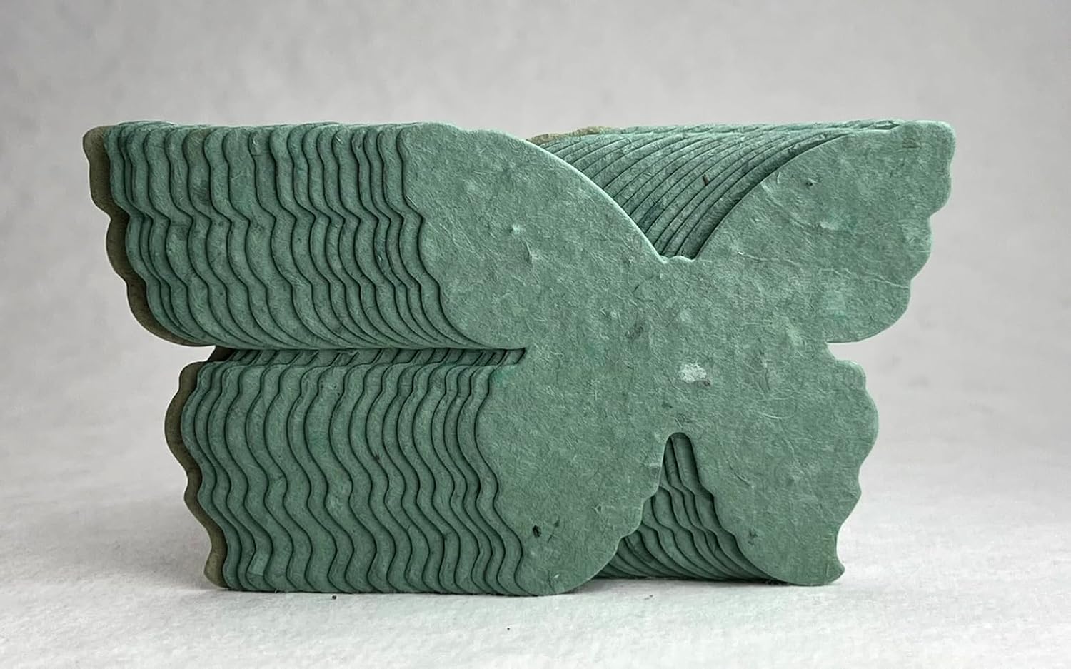 Of The Earth Handmade Paper - Wildflower Seed Paper Butterfly Shape - Large 3" - Set of 48 (14s Green Lotka)