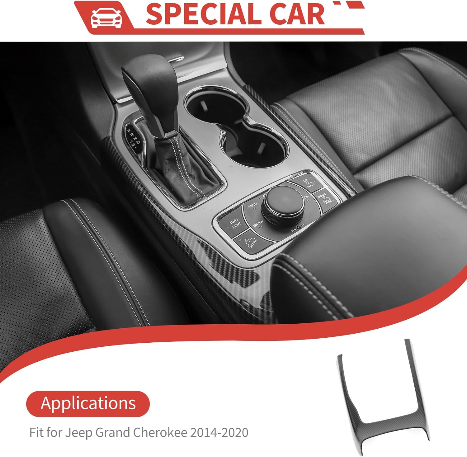 Inner Gear Shift Frame fit for Jeep Grand Cherokee 2014-2020 Gear Shift Trim Cover Interior Accessories