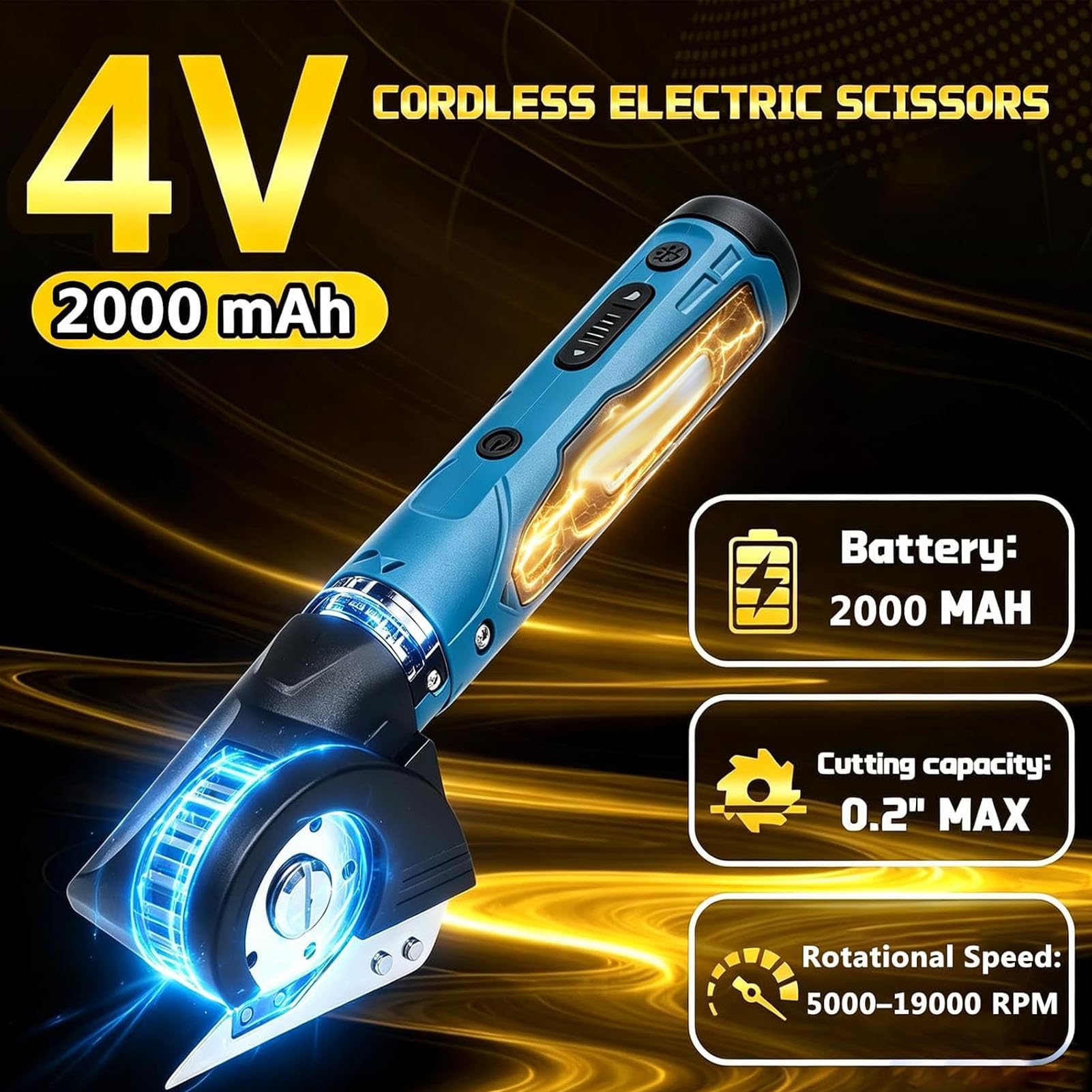 FTVOGUE Kit Utensile Rotativo Senza Fili, Set Multifunzione 4 in 1 per | Testine Intercambiabili, 5 velocità Fino a 19.000 Giri/min, Batteria 2000 MAh con Ricarica Type-C, Ideale per Bricolage e