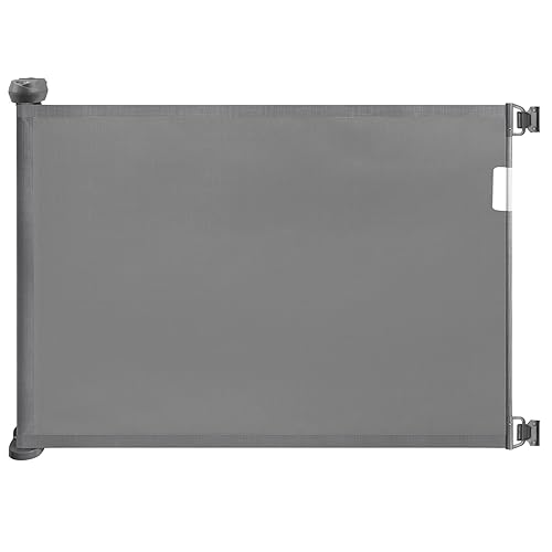 Babepai Puertas retráctiles para bebés para escaleras, puertas para perros para puertas, puerta de malla para bebés que se extiende hasta 52